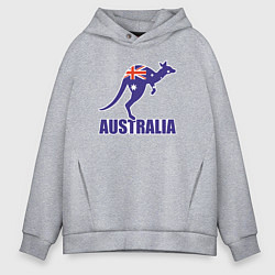 Толстовка оверсайз мужская Австралийский кенгуру, цвет: меланж