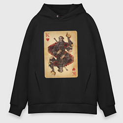 Толстовка оверсайз мужская Fable III Герой Яснодола, король черви, цвет: черный
