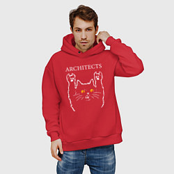 Толстовка оверсайз мужская Architects rock cat, цвет: красный — фото 2