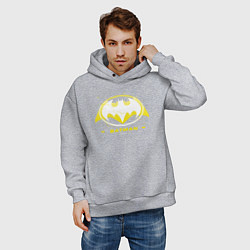 Толстовка оверсайз мужская Batman logotype 2023, цвет: меланж — фото 2