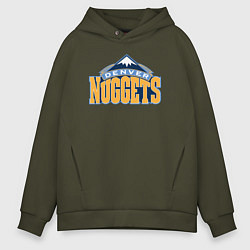 Толстовка оверсайз мужская Denver Nuggets, цвет: хаки