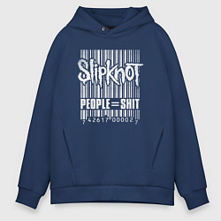 Толстовка оверсайз мужская Slipknot bar code, цвет: тёмно-синий