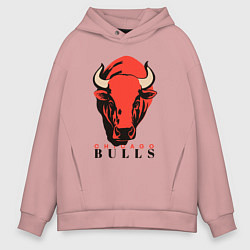 Толстовка оверсайз мужская Chicago bull, цвет: пыльно-розовый