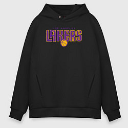 Толстовка оверсайз мужская Team Lakers, цвет: черный