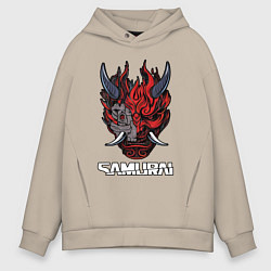 Толстовка оверсайз мужская Samurai logo, цвет: миндальный