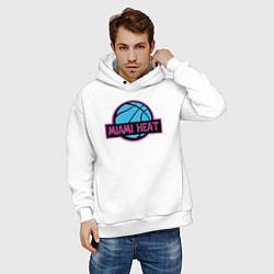 Толстовка оверсайз мужская Miami Heat team, цвет: белый — фото 2
