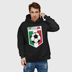 Толстовка оверсайз мужская Футбол Италии, цвет: черный — фото 2