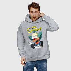 Толстовка оверсайз мужская Krusty the clown, цвет: меланж — фото 2