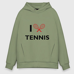 Толстовка оверсайз мужская I Love Tennis, цвет: авокадо