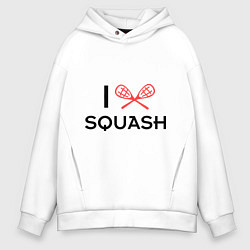 Толстовка оверсайз мужская I Love Squash, цвет: белый