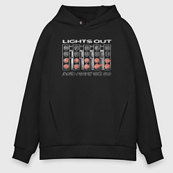 Толстовка оверсайз мужская Lights out white, цвет: черный