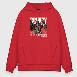 Толстовка оверсайз мужская Трансформеры: Оптимус Прайм, цвет: красный