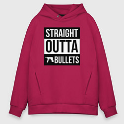 Толстовка оверсайз мужская Straight outta bullets, цвет: маджента