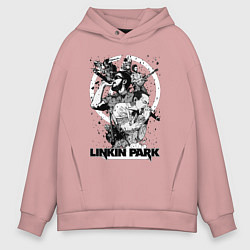 Толстовка оверсайз мужская Linkin Park all, цвет: пыльно-розовый