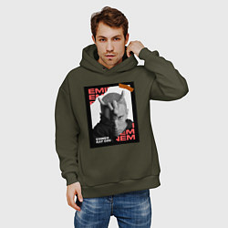 Толстовка оверсайз мужская Rap god, цвет: хаки — фото 2