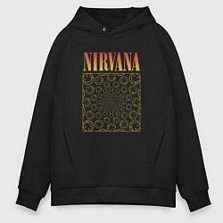 Толстовка оверсайз мужская Nirvana лого, цвет: черный