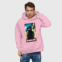 Толстовка оверсайз мужская Roblox cyberpunk, цвет: светло-розовый — фото 2