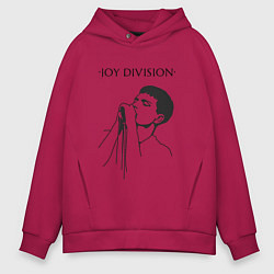 Толстовка оверсайз мужская Йен Кёртис Joy Division, цвет: маджента