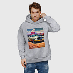 Толстовка оверсайз мужская Авто Мустанг, цвет: меланж — фото 2
