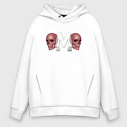 Толстовка оверсайз мужская Depeche Mode - Skulls Memento Mori, цвет: белый
