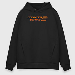 Толстовка оверсайз мужская Counter strike 2 orange logo, цвет: черный