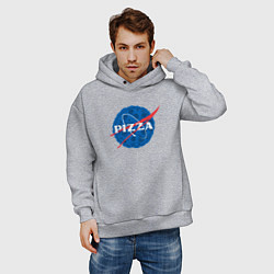 Толстовка оверсайз мужская Pizza x NASA, цвет: меланж — фото 2
