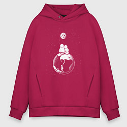Толстовка оверсайз мужская Earth love, цвет: маджента