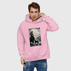 Толстовка оверсайз мужская Старший аркан таро дурак, цвет: светло-розовый — фото 2