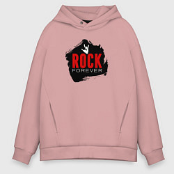 Толстовка оверсайз мужская Rock forever, цвет: пыльно-розовый