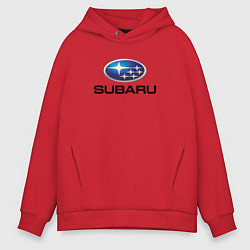 Толстовка оверсайз мужская Subaru sport auto, цвет: красный