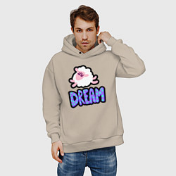 Толстовка оверсайз мужская Мечта овечки, цвет: миндальный — фото 2