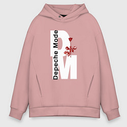 Толстовка оверсайз мужская Depeche Mode - Rose Violator mode, цвет: пыльно-розовый