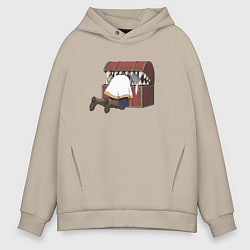 Толстовка оверсайз мужская Фрирен застряла в сундуке мимике, цвет: миндальный