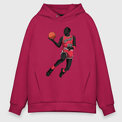 Толстовка оверсайз мужская Retro Jordan, цвет: маджента