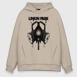 Толстовка оверсайз мужская Linkin Park - gas mask, цвет: миндальный