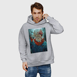 Толстовка оверсайз мужская Крутой Суккуна, цвет: меланж — фото 2