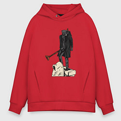 Толстовка оверсайз мужская Камерамен победил скибиди туалет, цвет: красный
