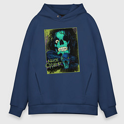 Толстовка оверсайз мужская Snake Alice Cooper, цвет: тёмно-синий