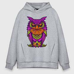 Толстовка оверсайз мужская Purple owl, цвет: меланж