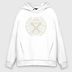 Толстовка оверсайз мужская Good vibes only no more bad days, цвет: белый