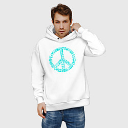 Толстовка оверсайз мужская Peace life, цвет: белый — фото 2