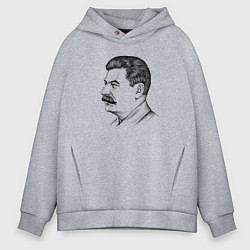 Толстовка оверсайз мужская Сталин в профиль, цвет: меланж