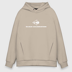 Толстовка оверсайз мужская Depeche Mode - Black Celebration logos, цвет: миндальный