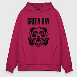 Толстовка оверсайз мужская Green Day - rock panda, цвет: маджента