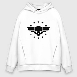 Толстовка оверсайз мужская Helldivers 2: Stars Logo, цвет: белый
