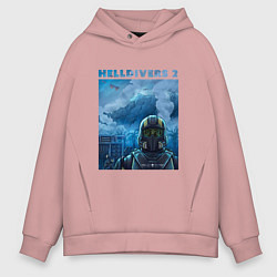 Толстовка оверсайз мужская Helldivers 2: ПТСР, цвет: пыльно-розовый