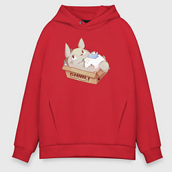 Толстовка оверсайз мужская Ghibli Totoro, цвет: красный