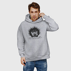 Толстовка оверсайз мужская Великолепие лесных обитателей, цвет: меланж — фото 2