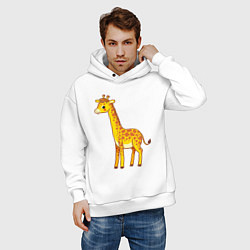 Толстовка оверсайз мужская Добрый жираф, цвет: белый — фото 2