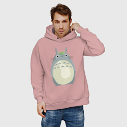 Толстовка оверсайз мужская Neighbor Totoro, цвет: пыльно-розовый — фото 2